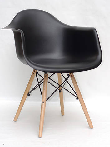 Крісло пластикове на букових ніжках Leon Onder Mebli, чорний 04, фото 2