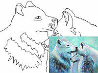 Полотно на картоні з контуром, Тварини №5, 30*40, бавовна, акрил, ROSA START GPA284105