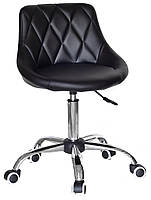 Крісло Foro (Форо) CH — Office чорний шкірозамінник, на хромованій хрестовині з колесами, з регулюванням висоти, фото 2