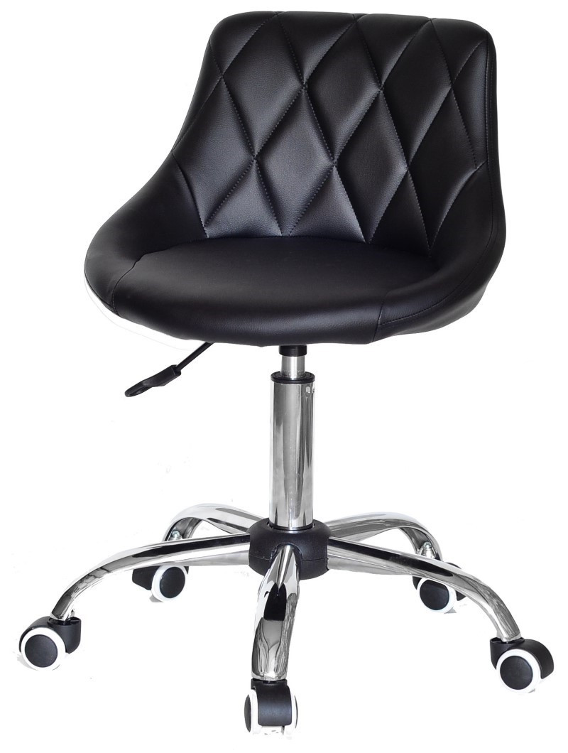 Крісло Foro (Форо) CH — Office чорний шкірозамінник, на хромованій хрестовині з колесами, з регулюванням висоти, фото 1