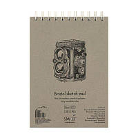 Альбом для ескізів на спіралі AUTHENTIC (Bristol) А5, 185м/м2, 30л, білий гладкий папір, SMILTAINIS 5EB-30TS