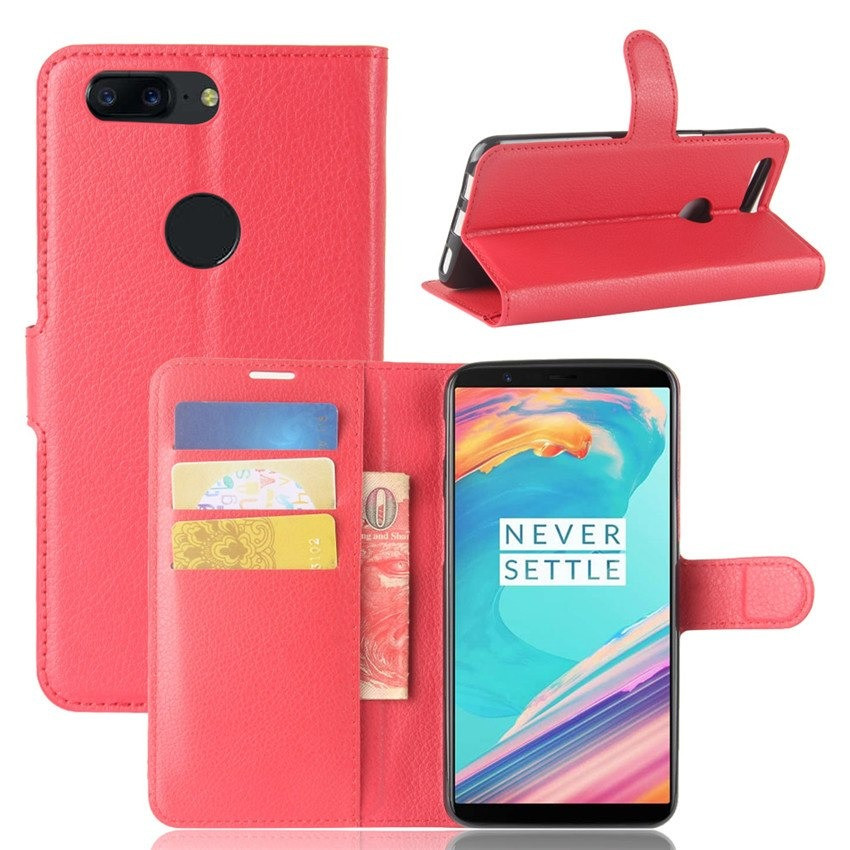 Чохол-книжка Litchie Wallet для OnePlus 5T Червоний, фото 1