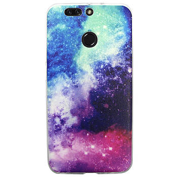 Чехол с рисунком Printed Silicone для Honor V9 / V8 Pro Космос