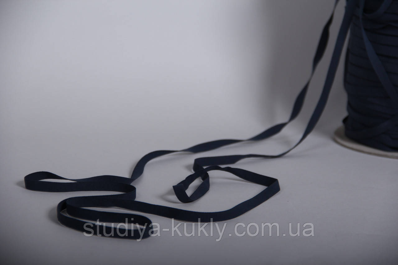 Гумка декоративна, ширина 6 мм, Колір чорний. №07815, фото 1