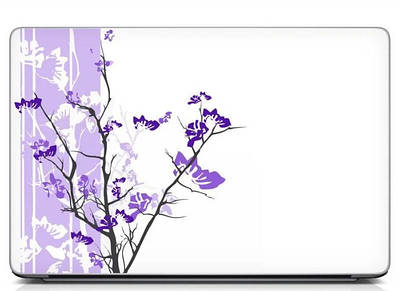 Наклейка на ноутбуки вінілова 15.6"-13.3" Violet flower Матова 380х250 мм, подарунки для подруги, сестри