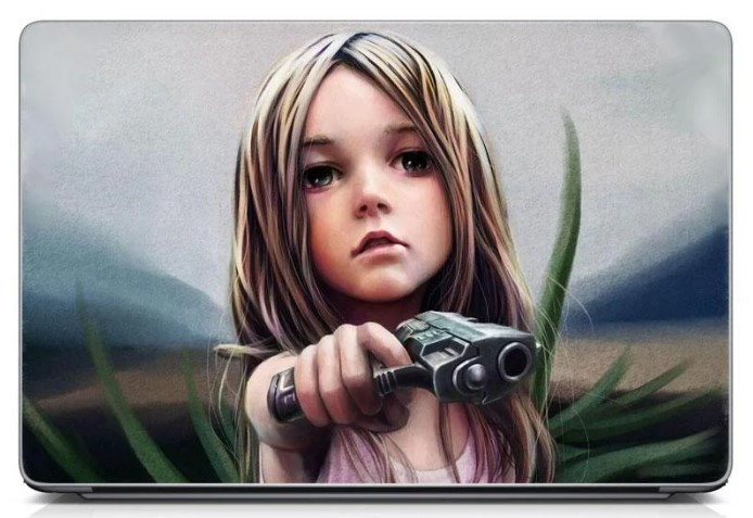 Наклейка для ноутбуків захисна 15.6"-13.3" Baby Gun Матова 380х250 мм, наклейки для ноутбуків