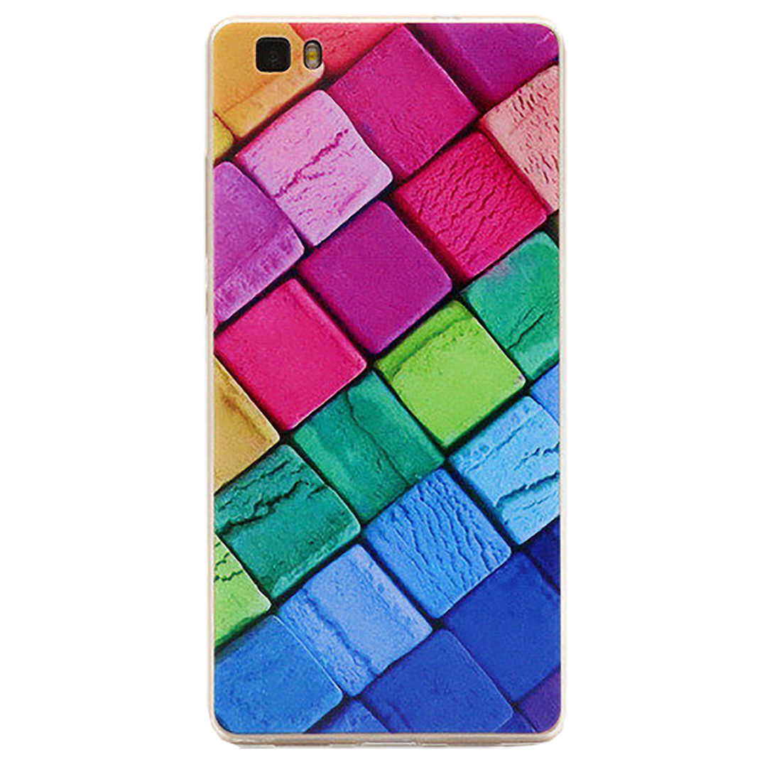 Чохол з малюнком Printed Silicone для Huawei P8 Lite (2016) Кубики, фото 1