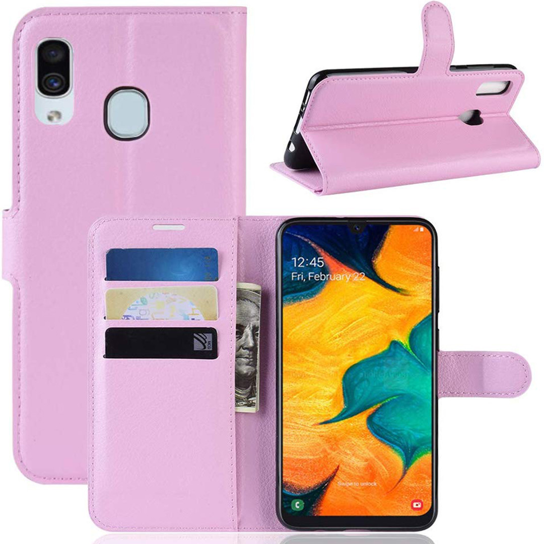 Чохол-книжка Litchie Wallet для Samsung Galaxy A20 / Galaxy A30 Світло-рожевий