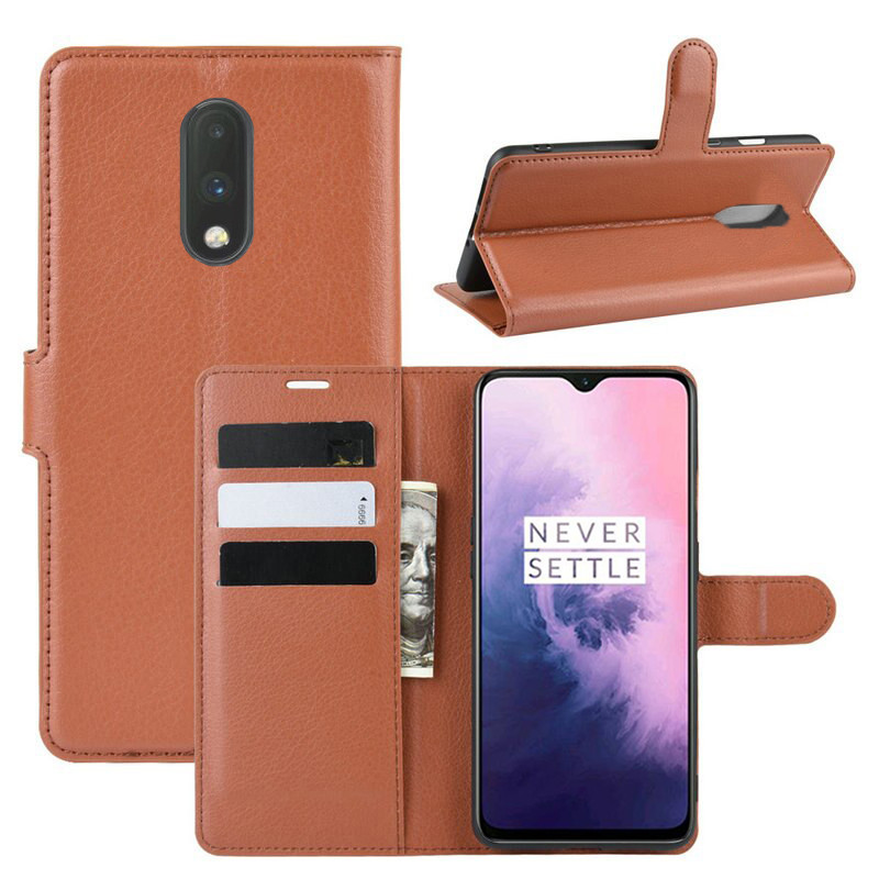 Чохол-книжка Litchie Wallet для OnePlus 7 Brown, фото 1