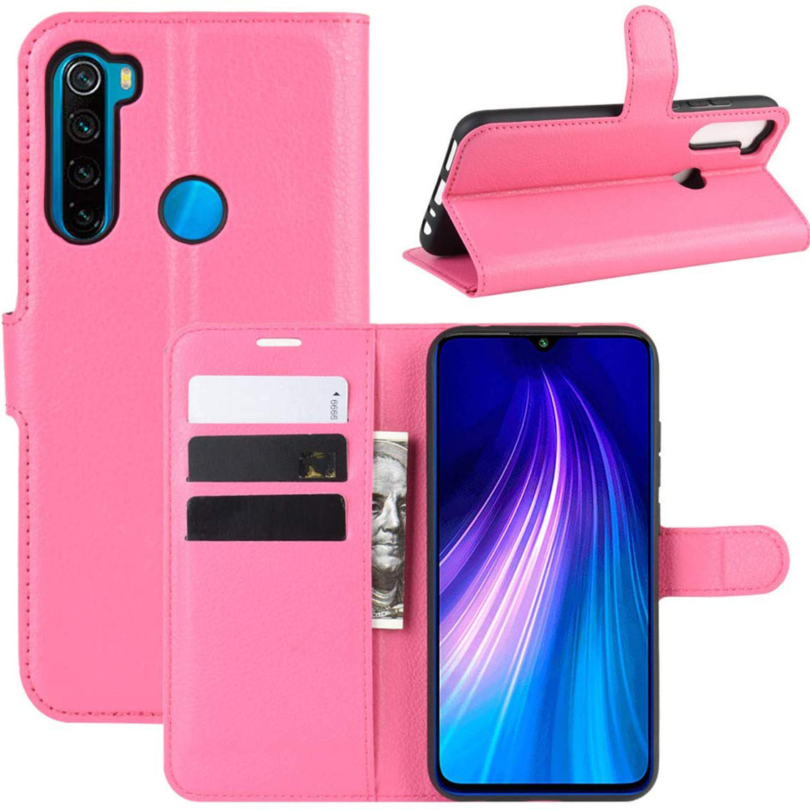 Чехол-книжка Litchie Wallet для Xiaomi Redmi Note 8T Rose, фото 1