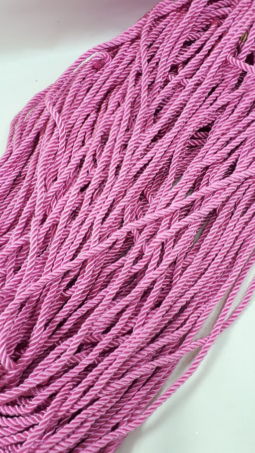 Яскраво рожевий однотонний 5мм шнур декоративний"канат"