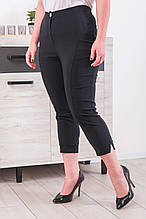 Літні жіночі капрі великого розміру Джері чорні (52-66)