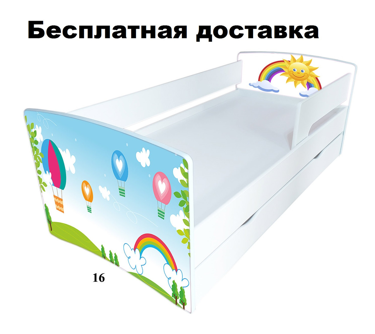 Детская кровать с защитным бортиком Зайки обнимуси 170*80см Kinder Cool - фото 10 - id-p1203058560