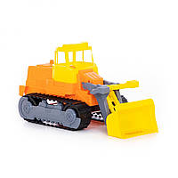 Гусеничний трактор-погрузчик из пластика детский Polesie "Спецмашина", оранжевый