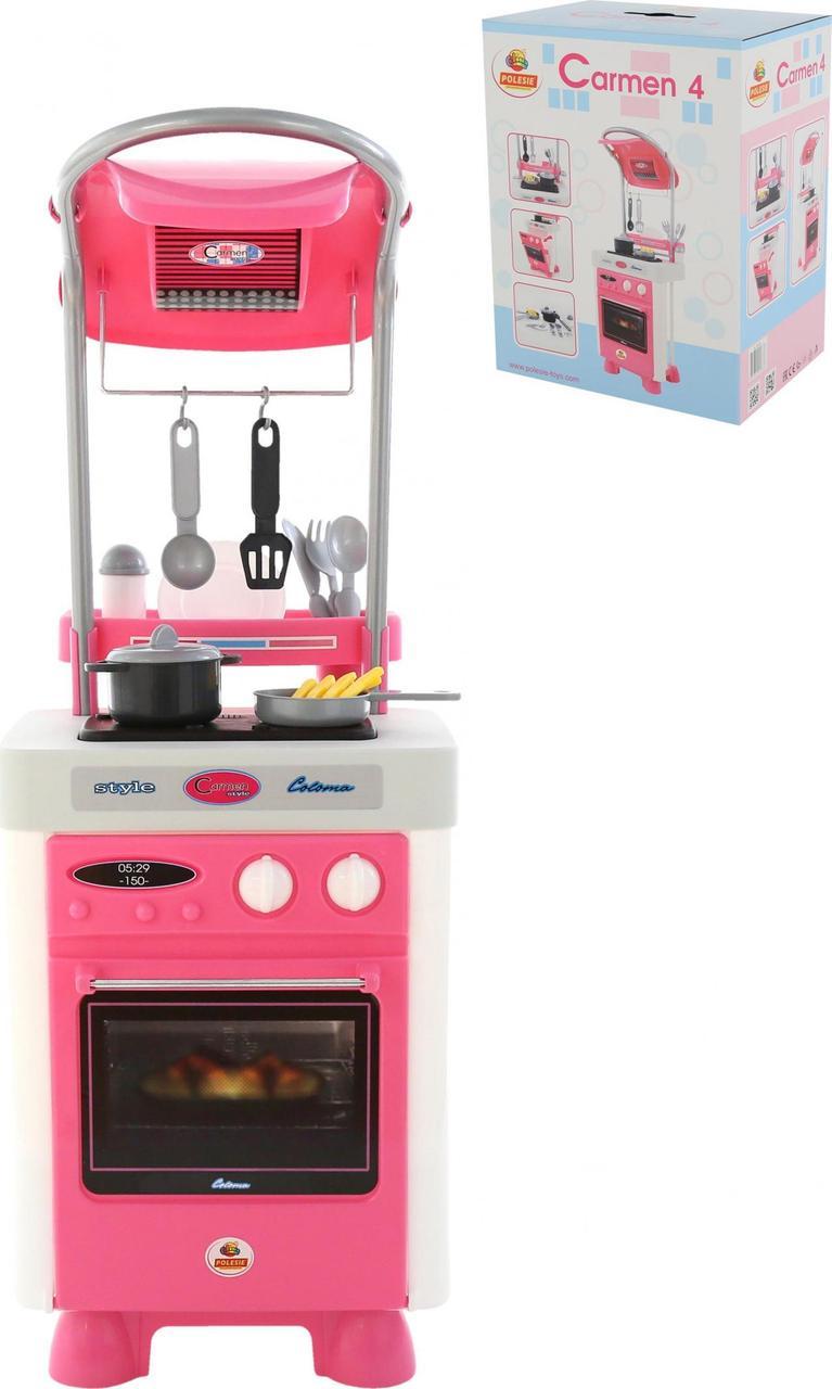 Детский кухонный набор Polesie Carmen №4 с варочной панелью и духовым шкафом, розовая - фото 1 - id-p1052742866