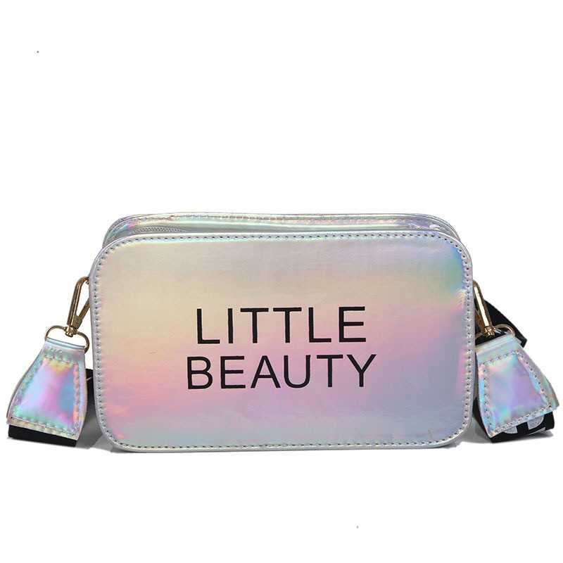 Дефект! Жіноча дитяча прямокутна голографічна сумка крос-боді LITTLE BEAUTY сіра срібна