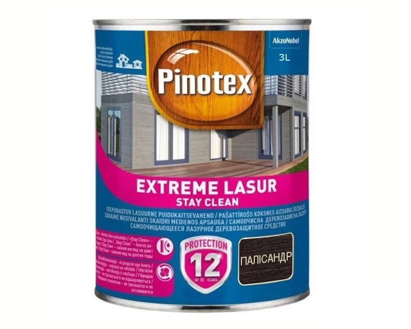 Лазур-лак антисептичний PINOTEX EXTREME LASUR для деревини напівглянцевий палісандр 3л - фото 2 - id-p1203164643
