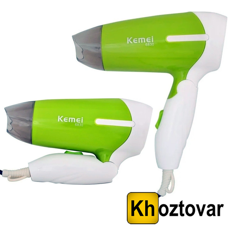 Дорожній фен зі складаною ручкою Kemei KM-6830  ⁇  1200W, фото 1