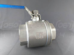 Кран кульовий нержавіючий AISI304 ДУ80 3" ВР-ВР (трубна пряма) двоскладовий муфтовий повнопрохідний