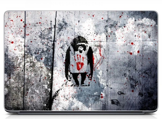 Вінілова наклейка для ноутбука 15.6"-13.3" Monkeys Матова 380х250 мм, наклейки братові, другу, хлопцю