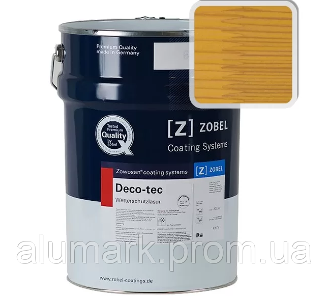 Лак фасадный ZOBEL Deco-tec 5420, Gelb 1.42 шелковисто-матовый, 1л, фото 2