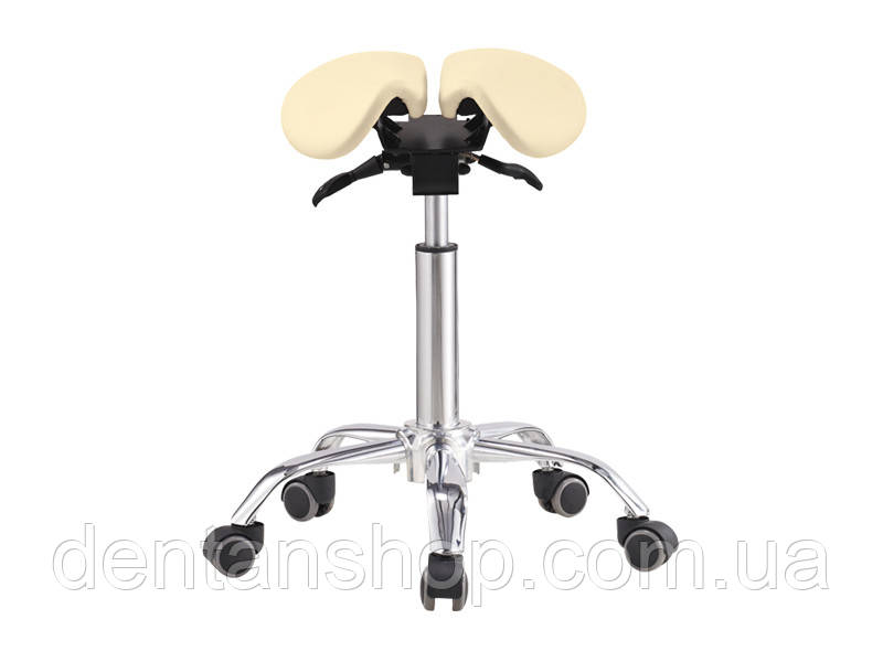 Ортопедичний стілець-сідло для майстра з розділеним сидінням Бежевий мод. 4008, фото 1