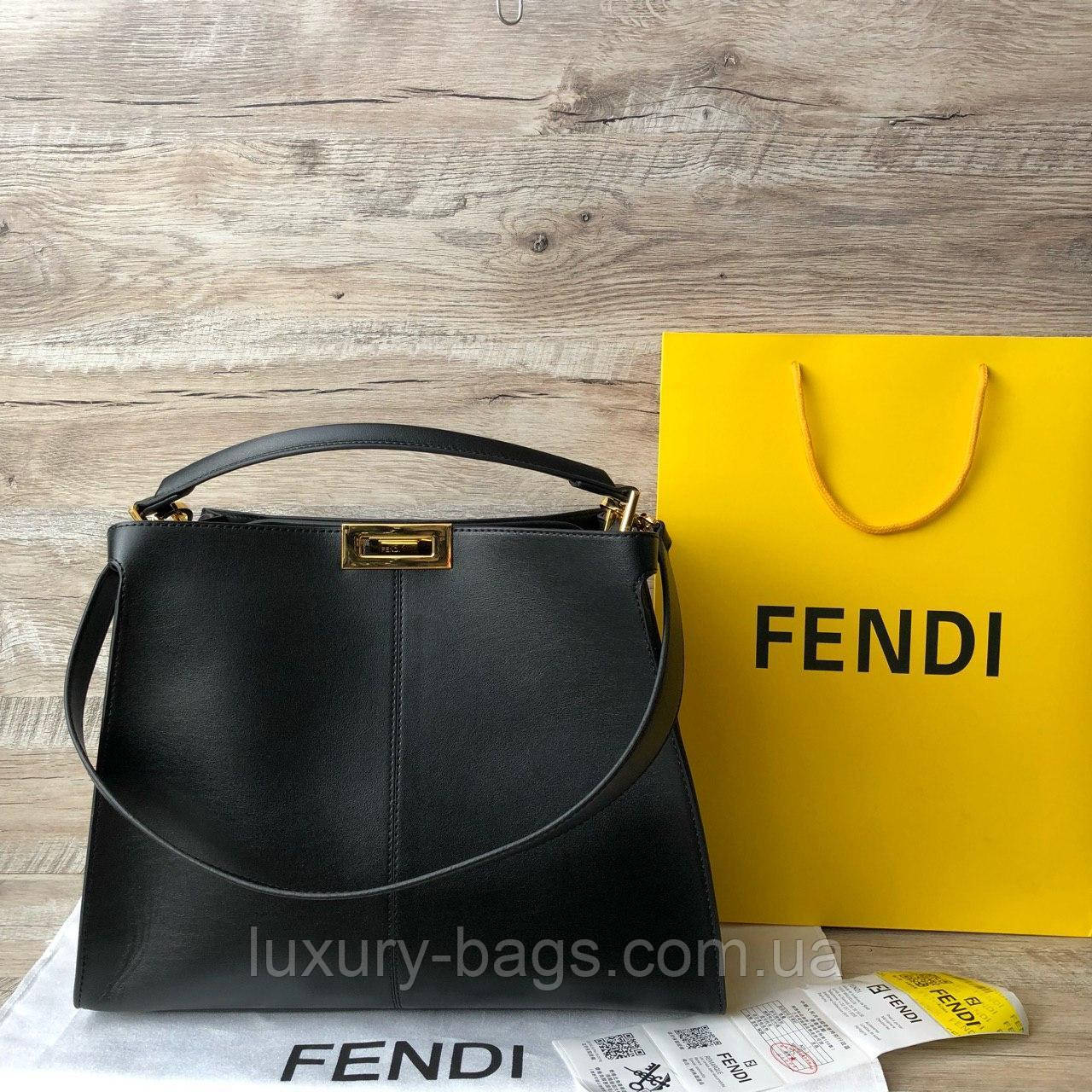 Жіноча велика шкіряна сумка Fendi Фенді