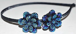 Обруч для волосся — металева основа тканини акрилова квітка зі стразами