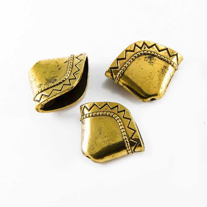 Конус шапочки для намистин 4 шт. метал: античне золото 17х23х8 мм УТ10016780, фото 1