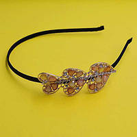 Обруч для волосся метал, каміння, стрази, ширина 5 мм