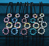 Обруч для волосся, чорний метал, стрази, кільця, ширина 12 мм, фото 2