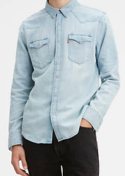 Джинсова сорочка levi's Barstow Western Shirt - SUPER LIGHT STONE BLUE (M)