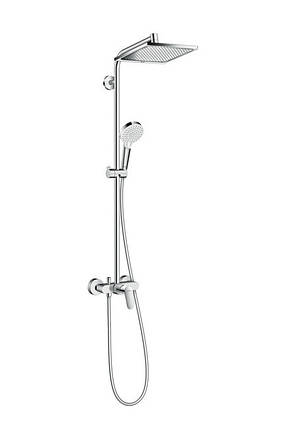 Душова система для ванни CromettaE 240 1jet Showerpipe з одноважільним змішувачем, хром, фото 2