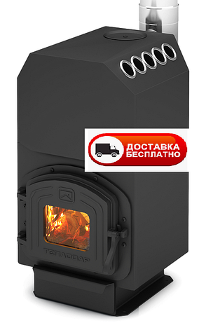 Дровий камін ТЕПЛОДАРТ ТОП 140 чавунні дверцята зі склом, фото 1