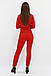 Класичний жіночий брючний костюм з креп-костюмки, червоний, фото 6