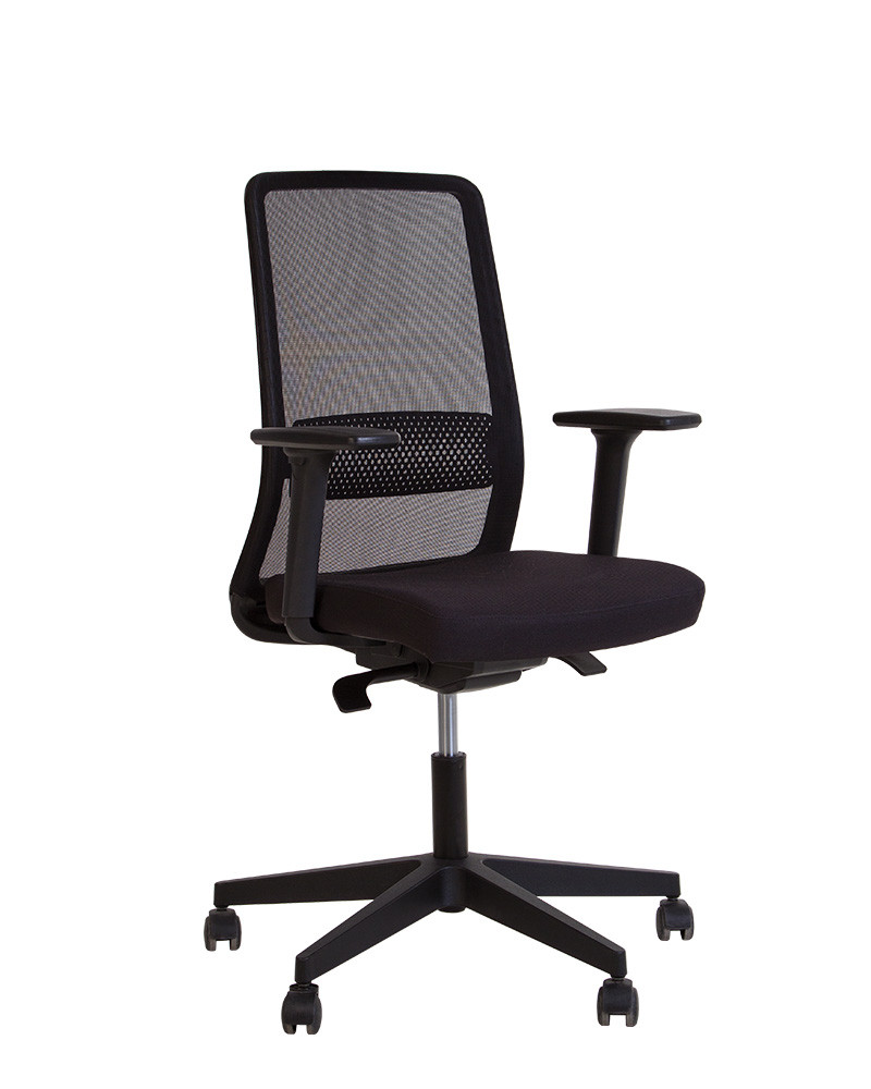 Крісло для персоналу FRAME R ES сітка, на пластиковій чорній базі, фото 1