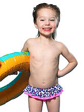 Плавки купальні дитячий для дівчинки "Panther" оптом, TM Keyzi (Польща) р. 92-110 см (4 шт в ростовці)