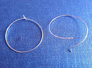 Сережки-кільце з петлею 37 мм 100 шт. уп срібло