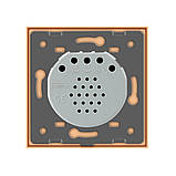 Сенсорний радіокерований вимикач 2 сенсора для ролет електрокарнізов воріт Livolo золото скло (VL-C702WR-13), фото 4
