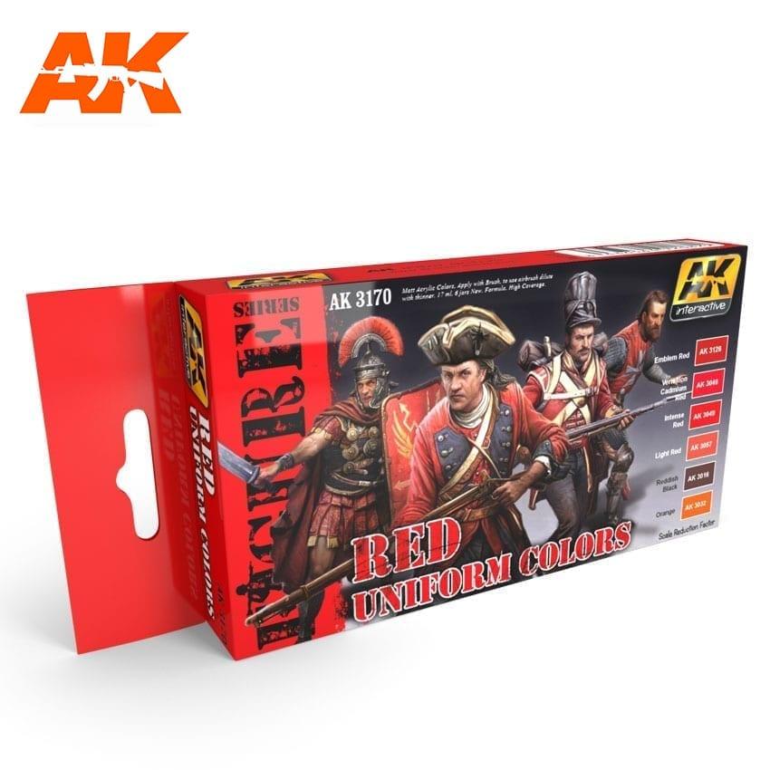 Набір акрилових фарб Червоні кольору уніформи. AK-AK INTERACTIVE-3170