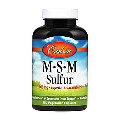 Метілсульфонілметан МСМ Carlson Labs MSM Sulfur 1000 mg (180 veg caps) карлсон лабс