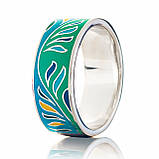 Підвіска срібна жіноча 925 проби з емаллю, прикраса зі срібла на шию для дівчини, фото 4