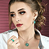 Підвіска срібна жіноча 925 проби з емаллю, прикраса зі срібла на шию для дівчини, фото 5