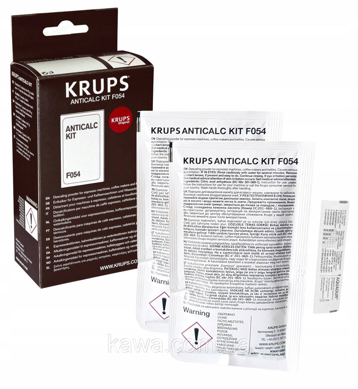 Набір для видалення накипу KRUPS F054 2 пакетики + тест