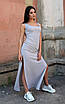 Жіноче плаття максі з розрізом сіре, фото 2