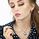 Підвіска срібна жіноча 925 проби з емаллю, прикраса зі срібла на шию для дівчини, фото 8