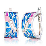 Підвіска срібна жіноча 925 проби з емаллю, прикраса зі срібла на шию для дівчини, фото 3