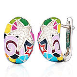 Підвіска срібна жіноча 925 проби з емаллю, прикраса зі срібла на шию для дівчини, фото 3