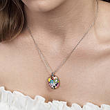 Підвіска срібна жіноча 925 проби з емаллю, прикраса зі срібла на шию для дівчини, фото 7