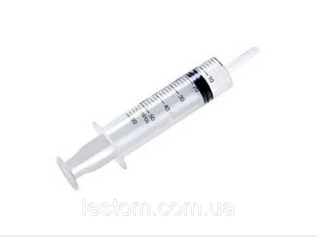 Шприц ін'єкційний 3-х компонентний 50 мл без голки Catheter Tip, одноразовий, стерильний ALEXPHARM